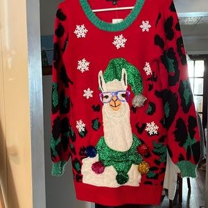 33 degrees Llama Ugly Christmas sweater